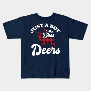 Just a boy who loves Deers Kids T-Shirt